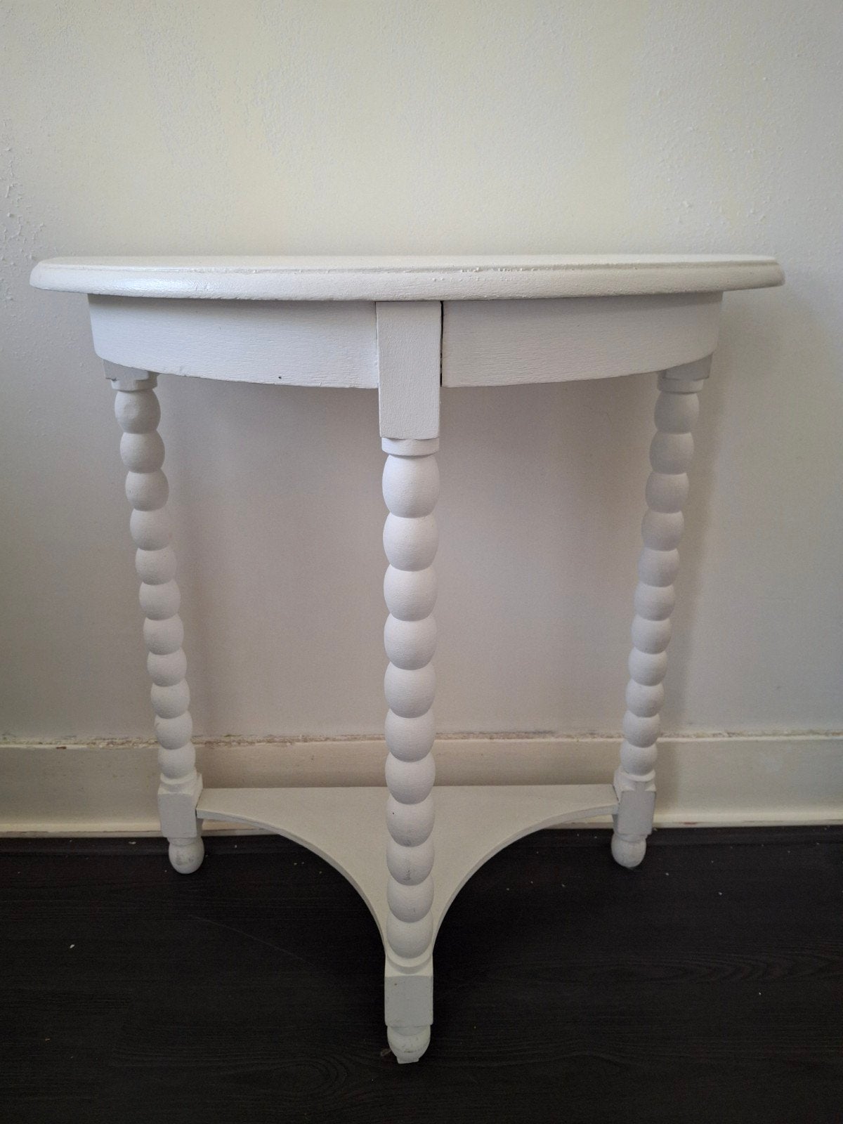 Wit houten zijtafeltje in barokstijl, Ophalen, Gebruikt, 75 cm of meer, 60 cm of meer