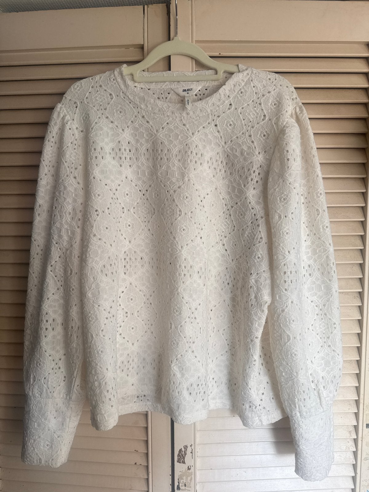 Object witte kanten blouse - Maat XL, Ophalen of Verzenden, Zo goed als nieuw, Maat 46/48 (XL) of groter, Wit