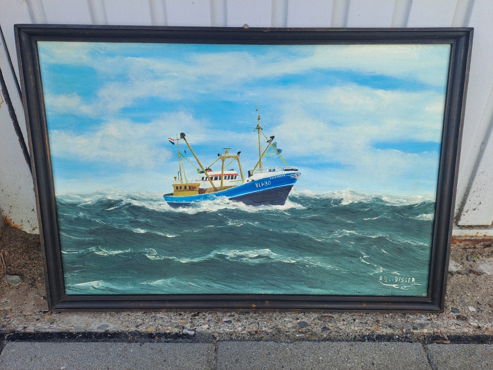Schilderij VLI 30 Vlissingen - Maritiem Olieverf, Ophalen of Verzenden
