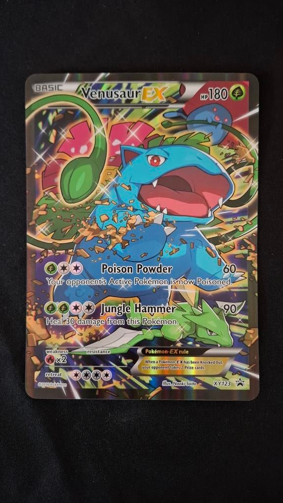 Venusaur EX XY123 Full Art Promo Pokémon Jumbo Kaart, Ophalen of Verzenden, Zo goed als nieuw, Losse kaart, Foil