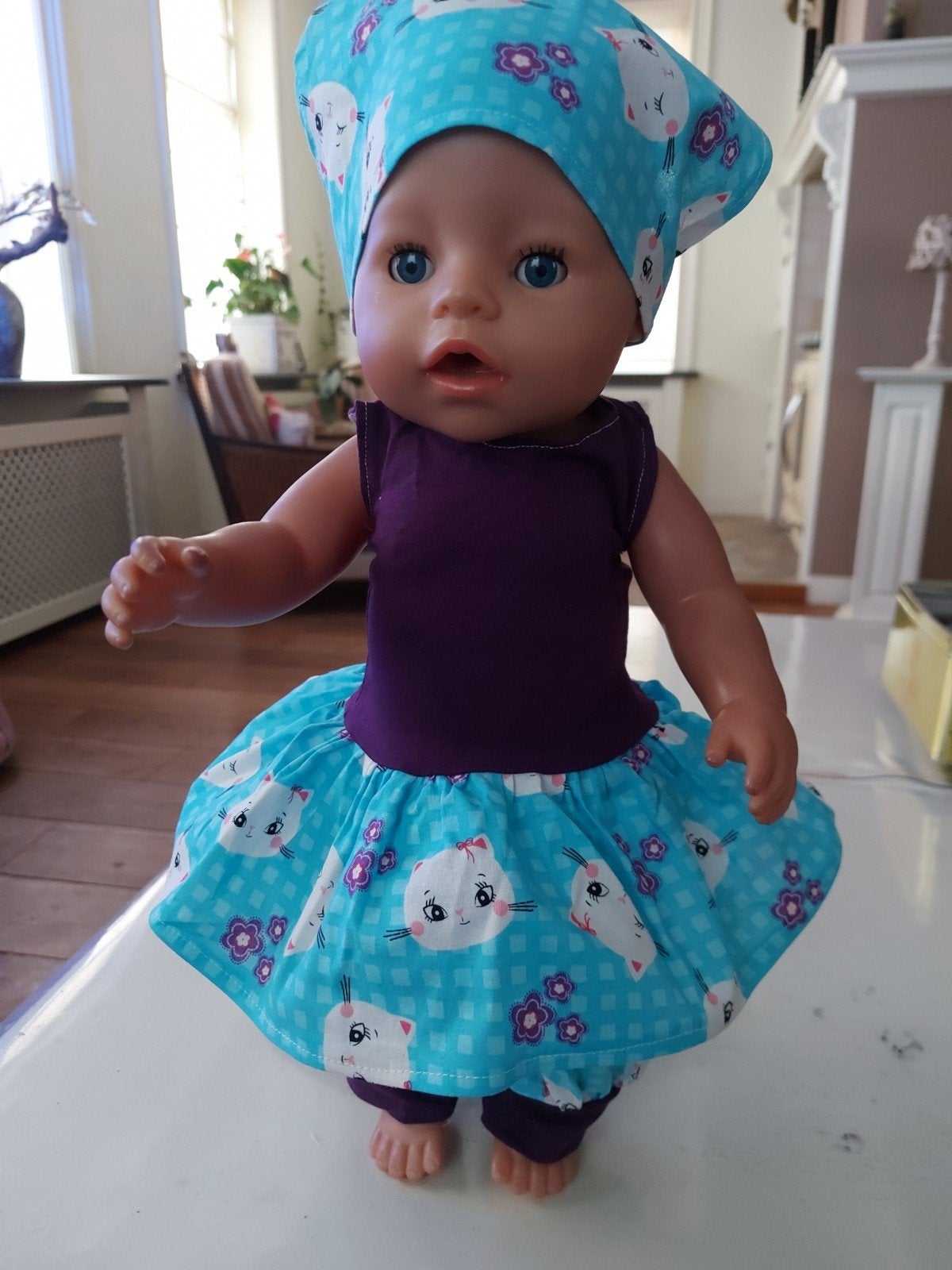 Mooie 3 delig poezen set baby born pop 43cm, Ophalen of Verzenden, Nieuw, Babypop