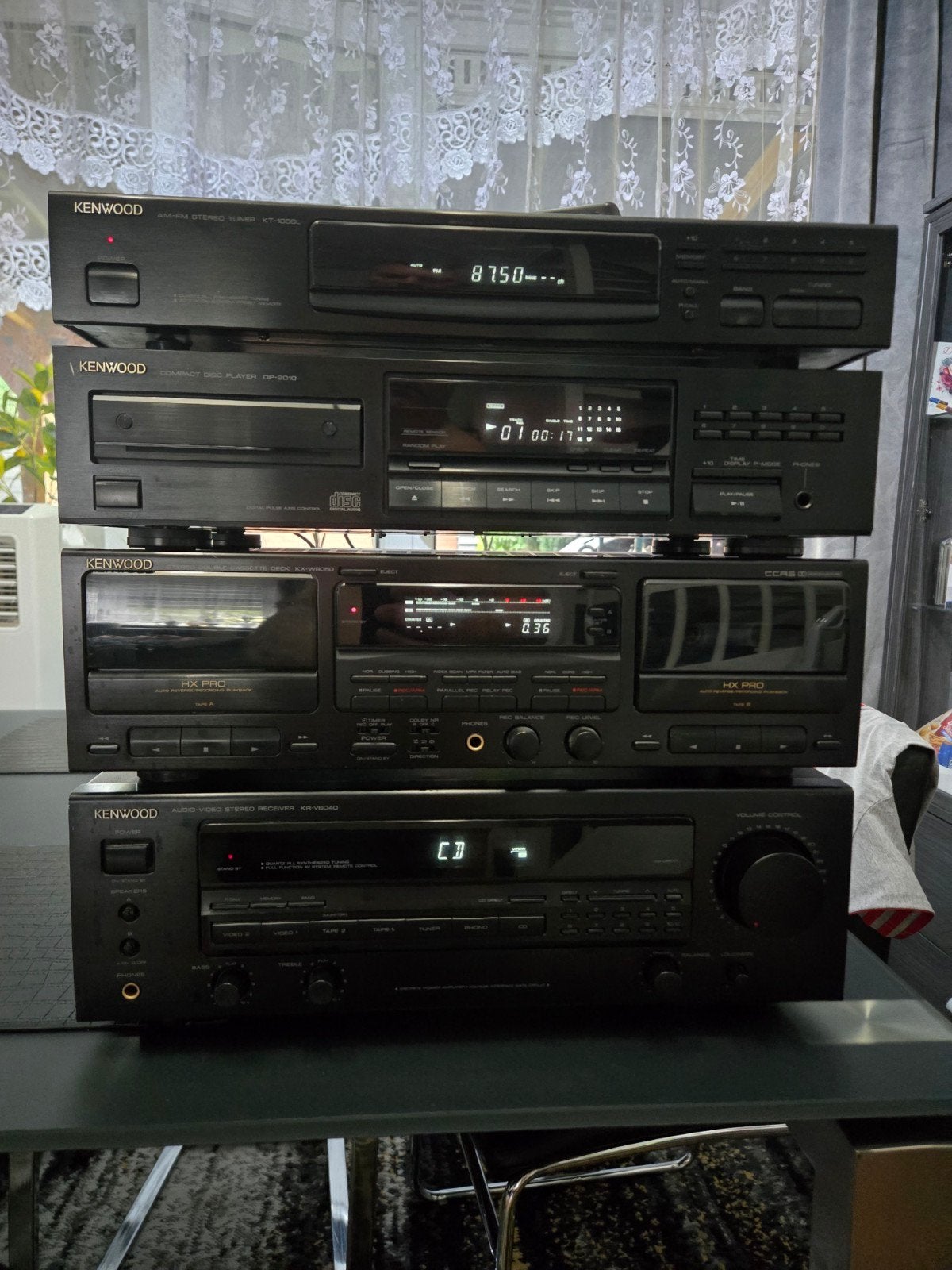 Kenwood Hifi Stack: Tuner, CD, Dubbel Cassette, Receiver, Gebruikt, Tuner of Radio, Losse componenten, Ophalen