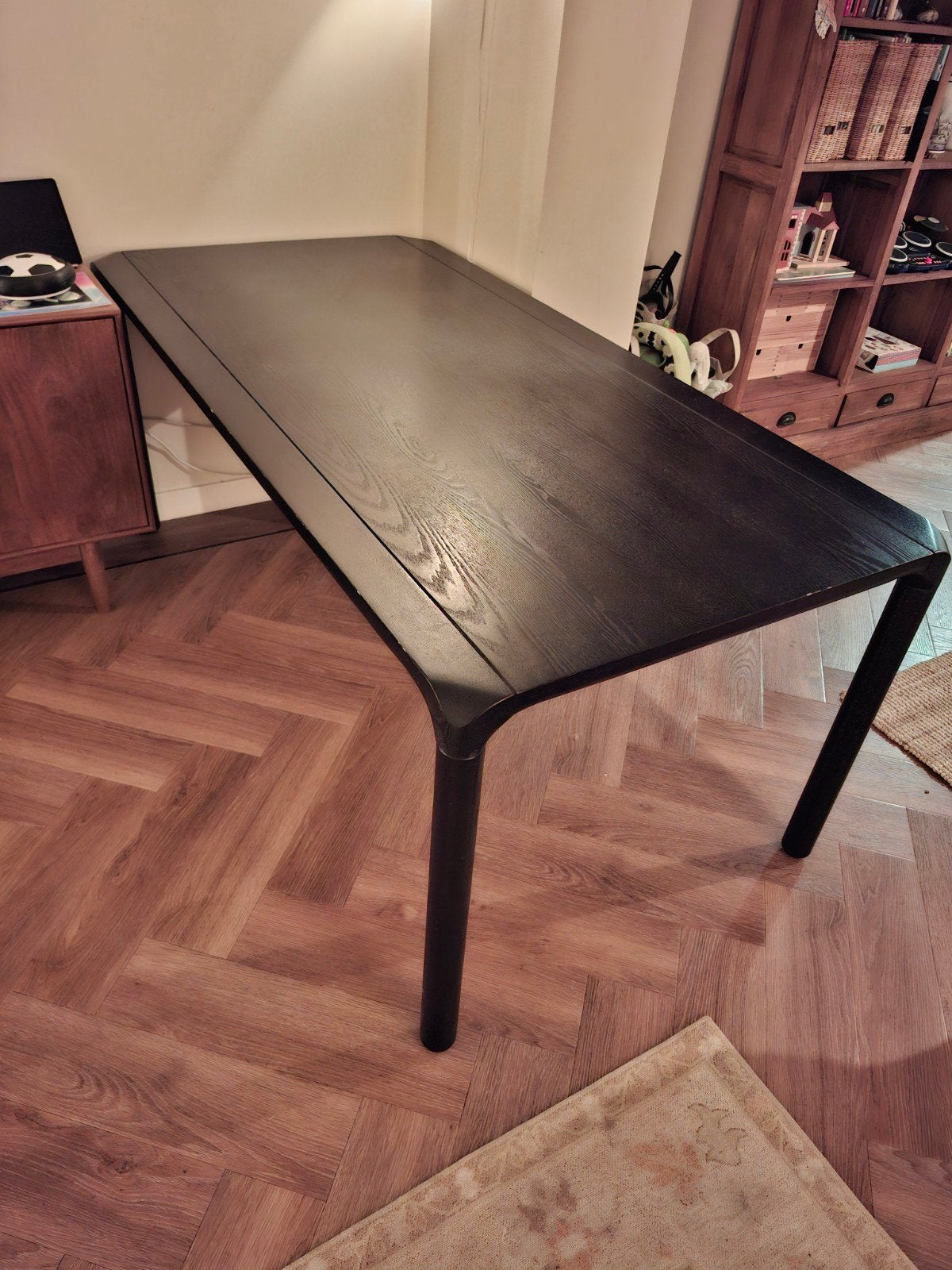 Eettafel Storm van Zuiver zwart 180x90, Gebruikt, Vijf personen of meer, 150 tot 200 cm, Rechthoekig