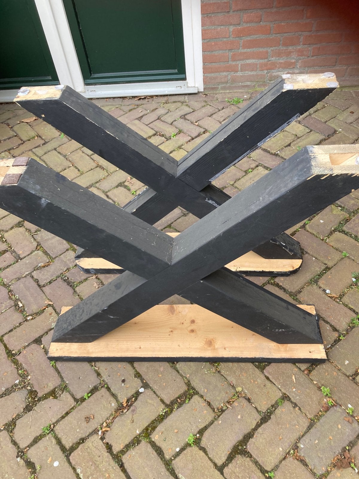 Stel tafelpoten 70 hoog cm x 90 cm breed, Ophalen of Verzenden, Zo goed als nieuw, Rond, 50 tot 100 cm