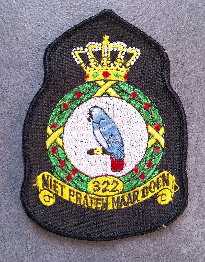 Kroon patch RNLAF 322 Squadron, Verzenden, Luchtmacht, Nederland, Embleem of Badge