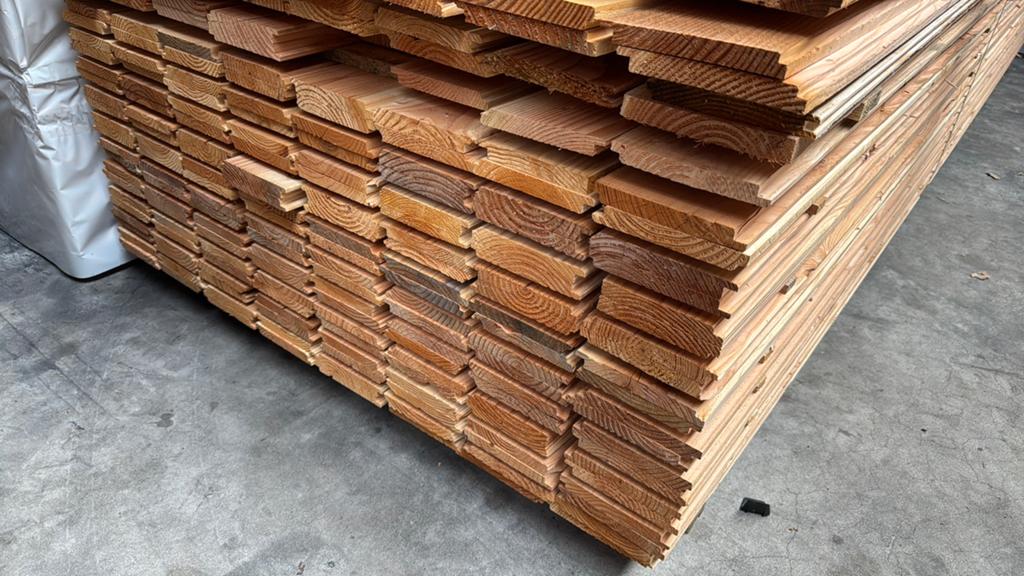Douglas sponningplank - halfhouts rabat | SALE, Ophalen of Verzenden, Zo goed als nieuw, 250 cm of meer, Planken