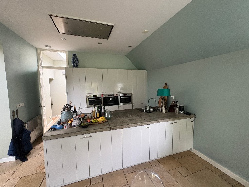 Grote keuken met eiland, Ophalen, Gebruikt, Wit, Overige typen