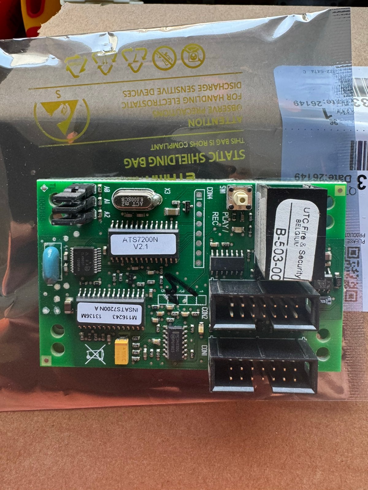 Aritech ATS7200N module, Doe-het-zelf en Verbouw, Gebruikt, Detector, Sensor of Melder, Ophalen of Verzenden, Alarmoproep bij centrale