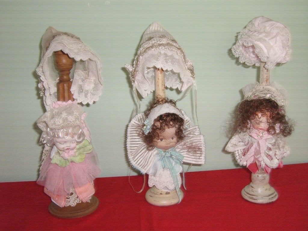 3 Brocante standaards (muts), Antiek en Kunst, Curiosa en Brocante, Ophalen of Verzenden