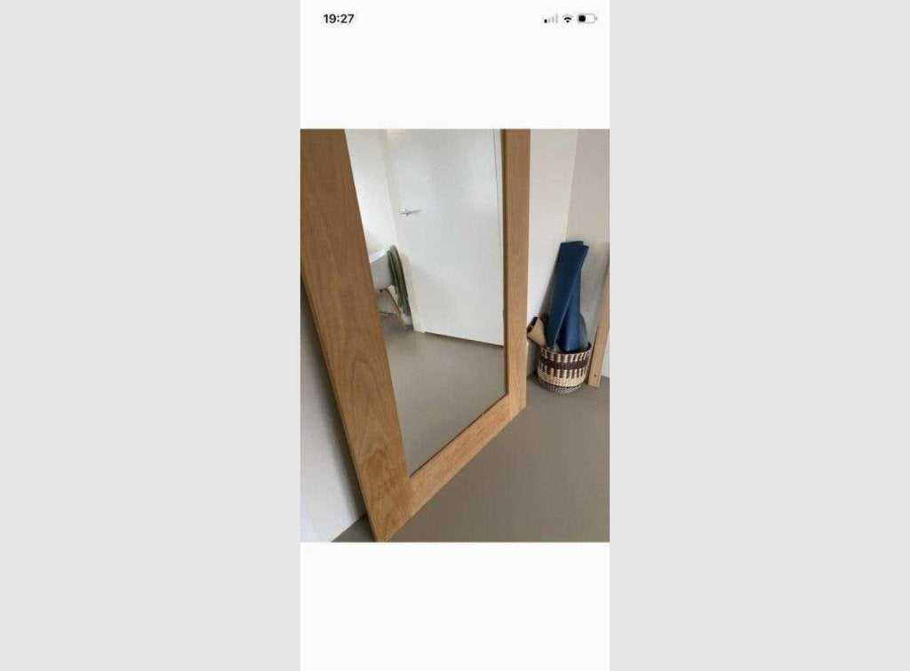 Spiegel XL – Massief eiken, handgemaakt, Huis en Inrichting, Ophalen, Zo goed als nieuw, 150 tot 200 cm, Rechthoekig