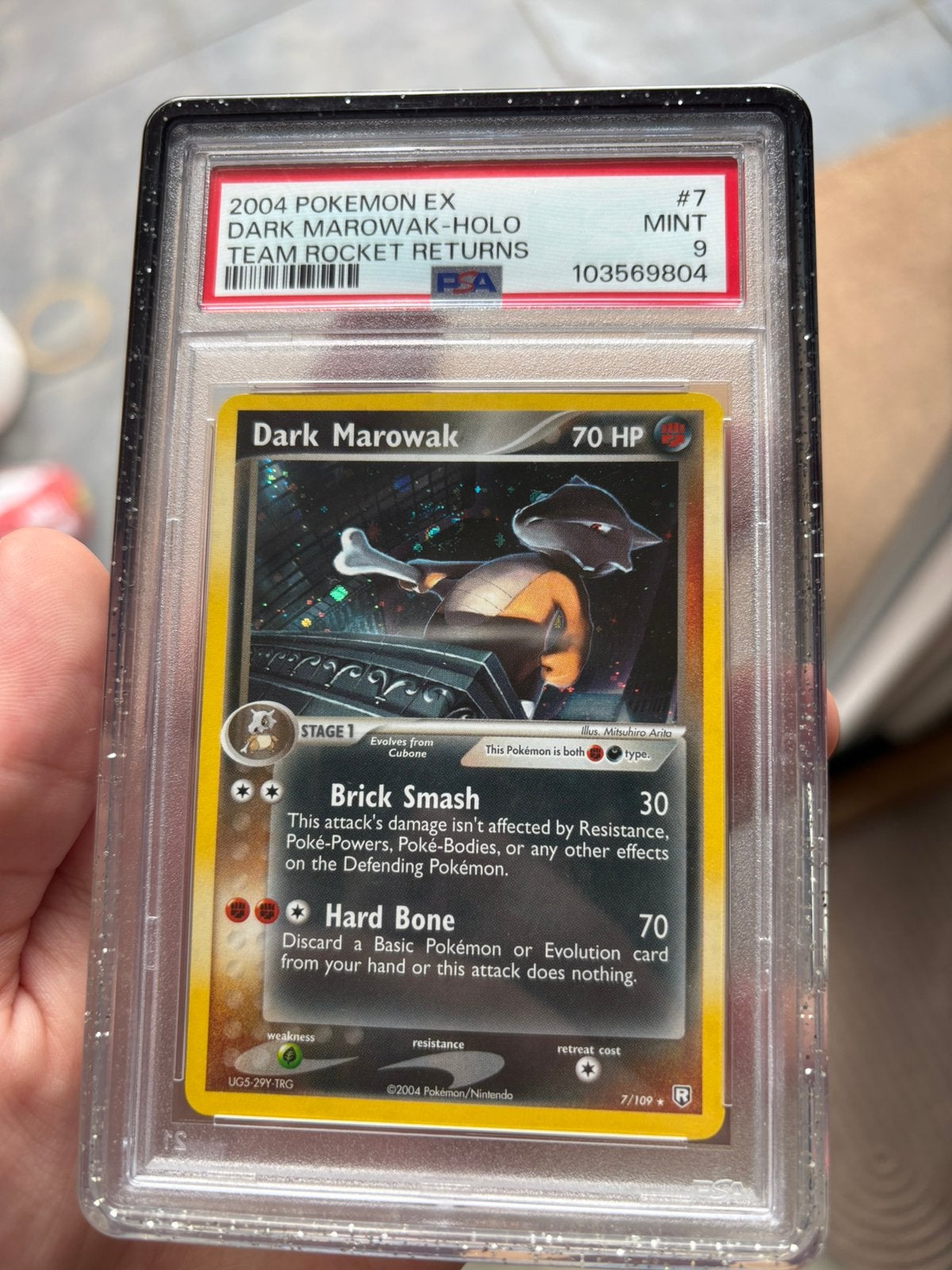 Dark marowak Psa 9 + Swirl Low pop, Hobby en Vrije tijd, Verzamelkaartspellen | Pokémon, Ophalen of Verzenden, Zo goed als nieuw