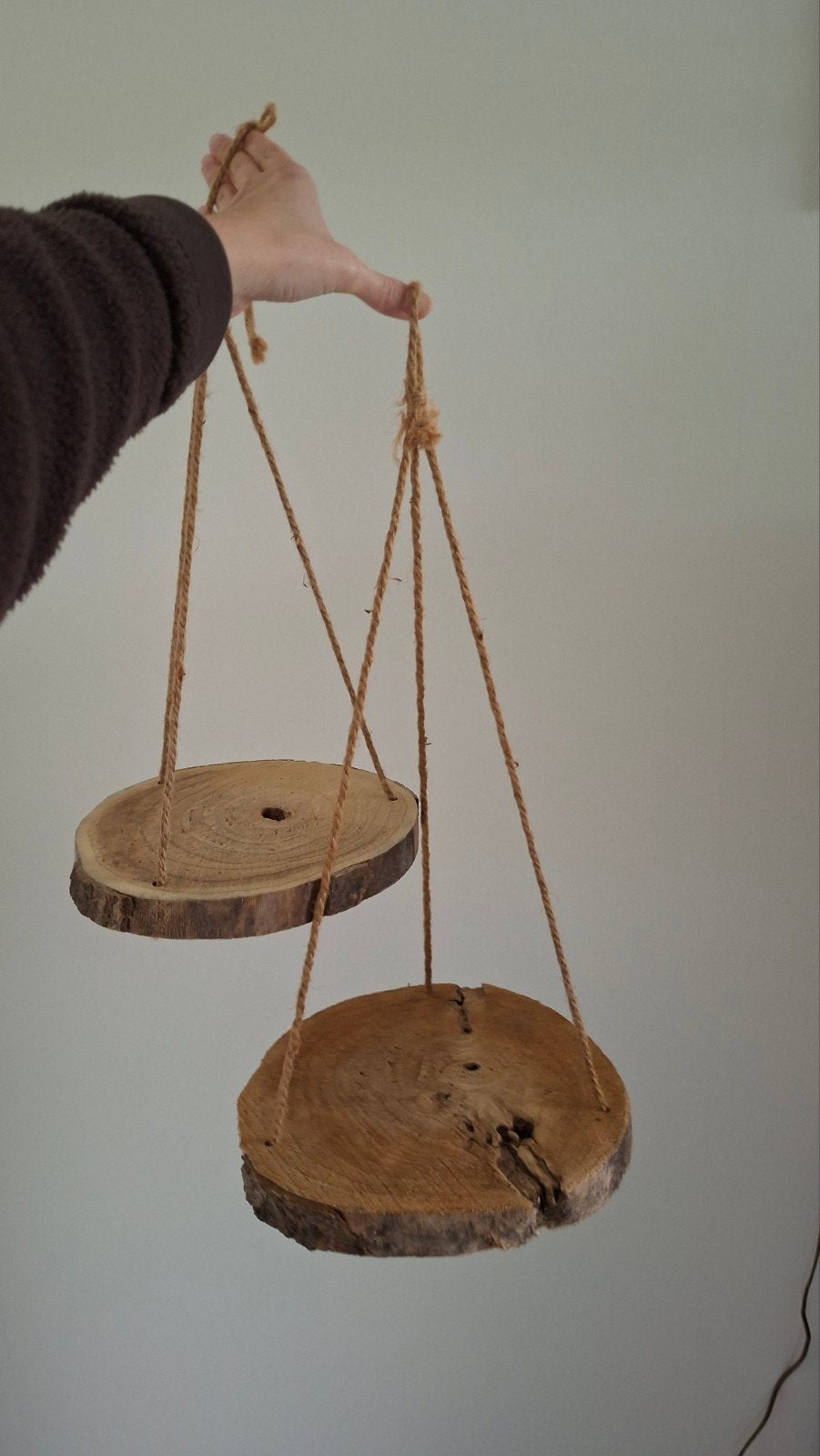 Decoratieve hangende boomschijven, Ophalen of Verzenden, Zo goed als nieuw, Bruin, Hout