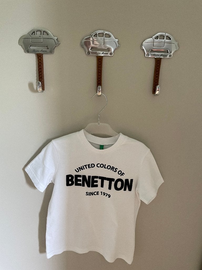 Shirt wit maat 122 Benetton, Kinderen en Baby's, Kinderkleding | Maat 122, Ophalen, Zo goed als nieuw, Shirt of Longsleeve, Jongen