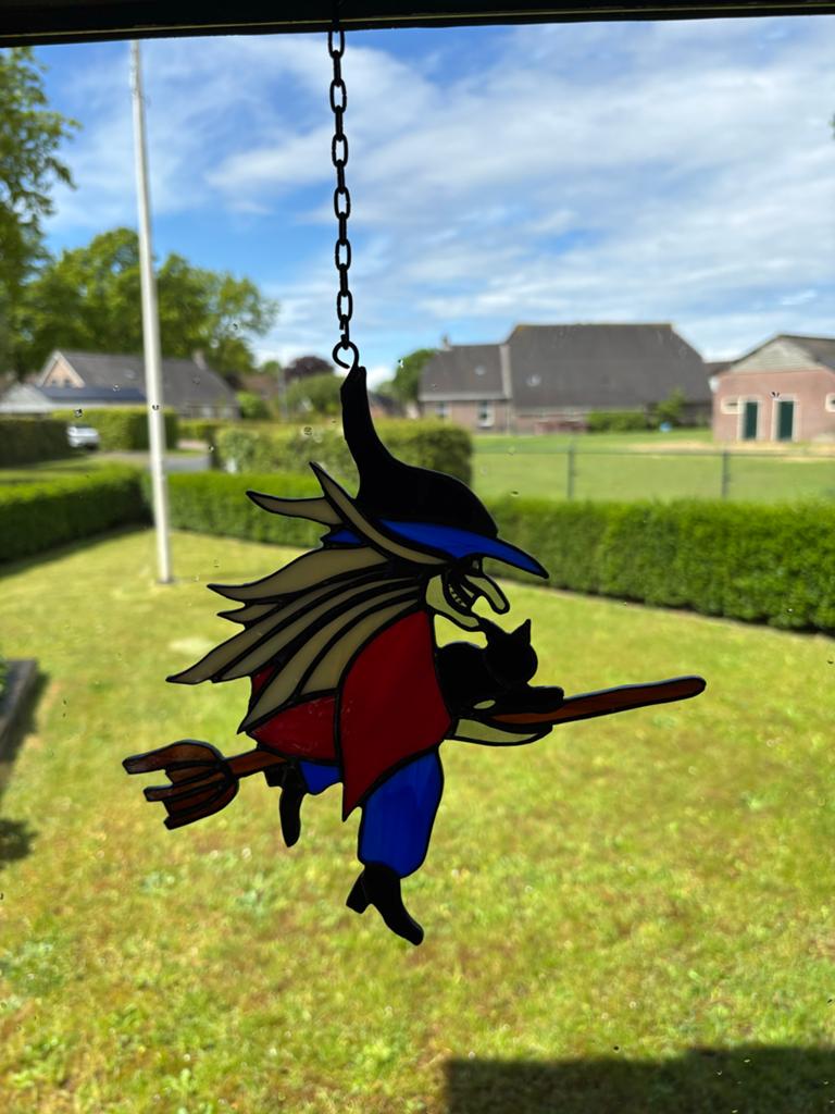 Heksenraamdecoratie van glas-in-lood, Ophalen, Meerkleurig, Overige stijlen, Zo goed als nieuw