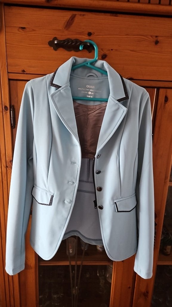 Wedstrijdjasje quur blauw maat xs, Dieren en Toebehoren, Paardrijkleding, Ophalen, Dressuur, Zo goed als nieuw, Dames