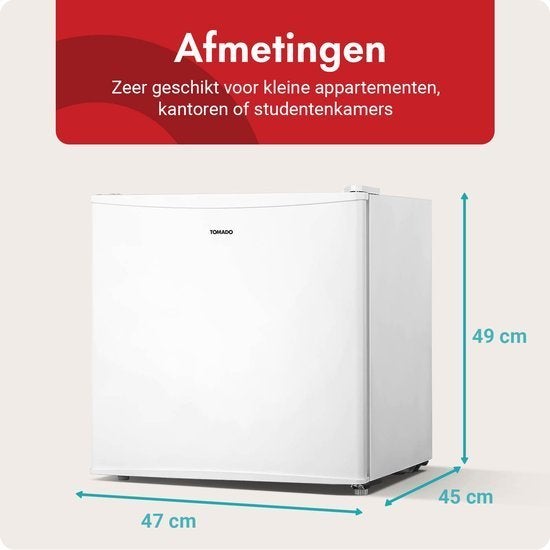 Tomado mini vriezer TFM4402W - Vrijstaand - Wit, Witgoed en Apparatuur, Vrieskast, Minder dan 85 cm, Nieuw, Minder dan 60 cm