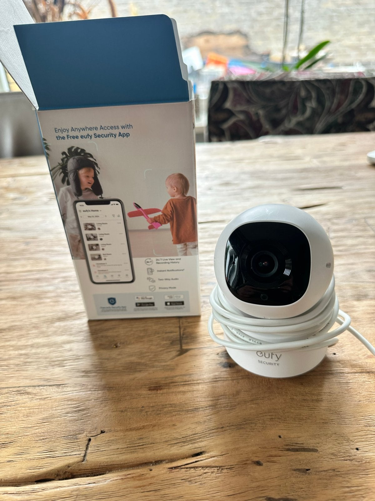 Eufy Indoor Cam C210 360 Pan en Tilt 1080P Beveiligingscame, Audio, Tv en Foto, Videobewaking, Verzenden, Zo goed als nieuw, Binnencamera