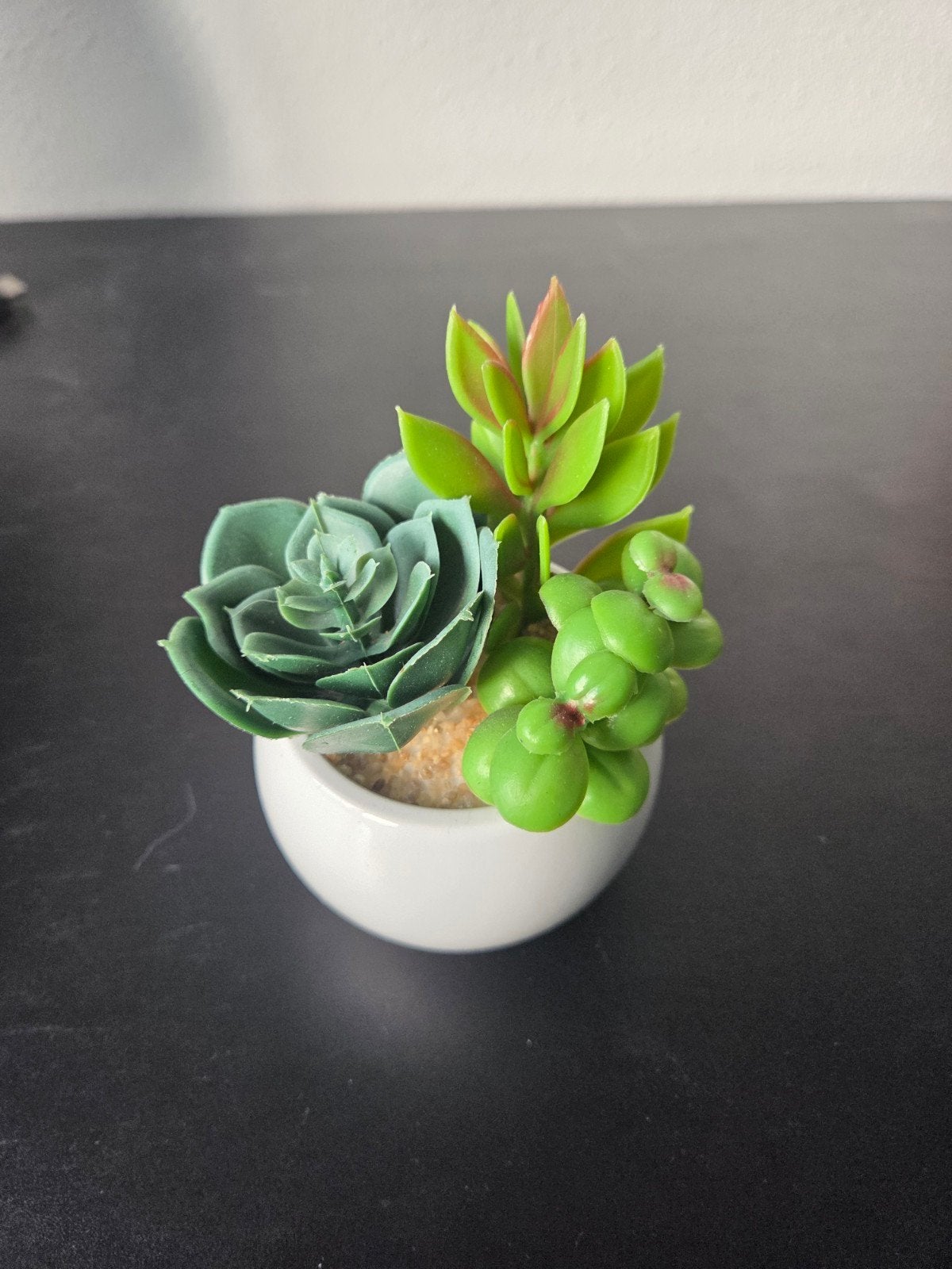 Kunstplantje in pot - Groene succulenten decoratie, Ophalen, Binnen, Groen, Met pot of vaas