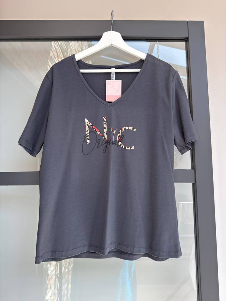 Donkergrijs ZOSO T-shirt met NYC Original print, maat XXL, Kleding | Dames, T-shirts, Maat 46/48 (XL) of groter, Nieuw, Ophalen of Verzenden