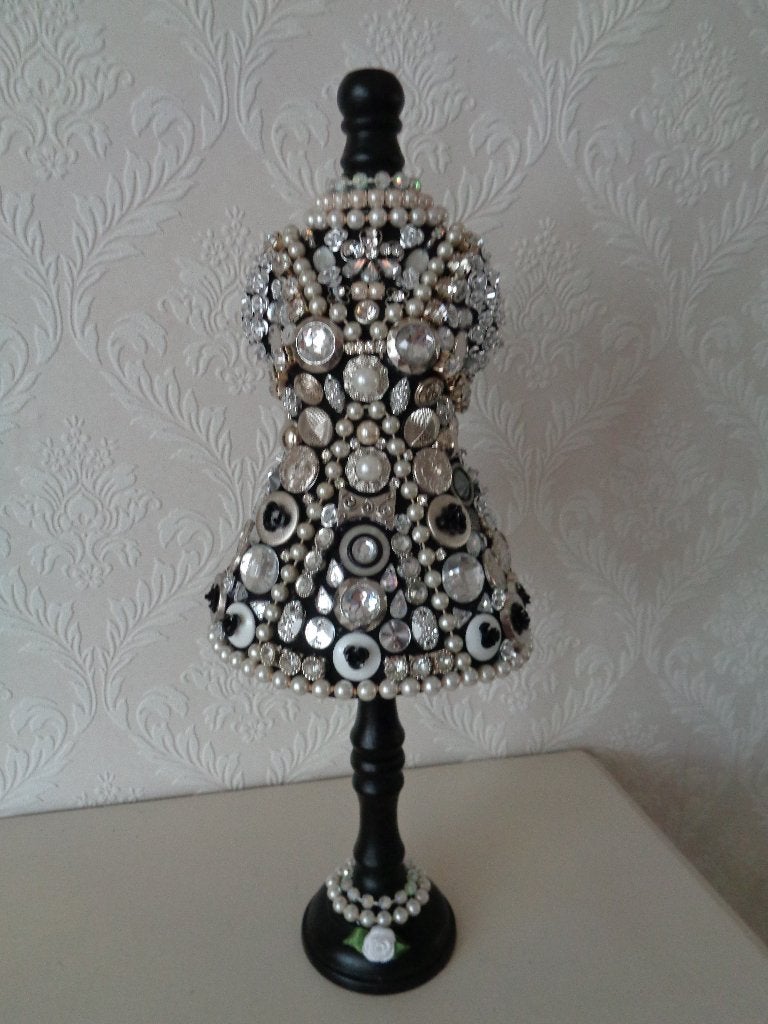 Brocante Mini Torso Zwart Zilverkleur Nr BB 2, Ophalen