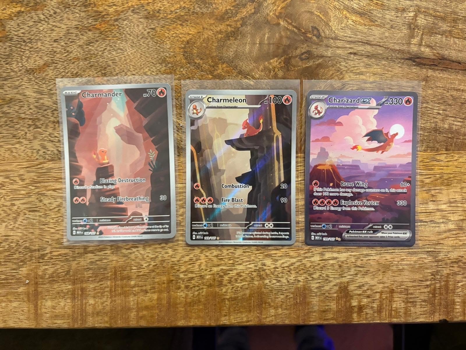 Pokémon 151 Kaarten: Charmander, Charmeleon, Charizard ex, Ophalen, Zo goed als nieuw, Meerdere kaarten