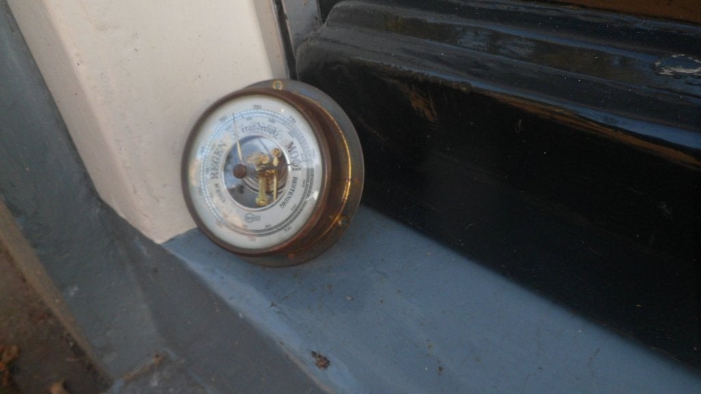 Messing scheepbarometer Barigo barometer 9 cm. koper, Ophalen of Verzenden