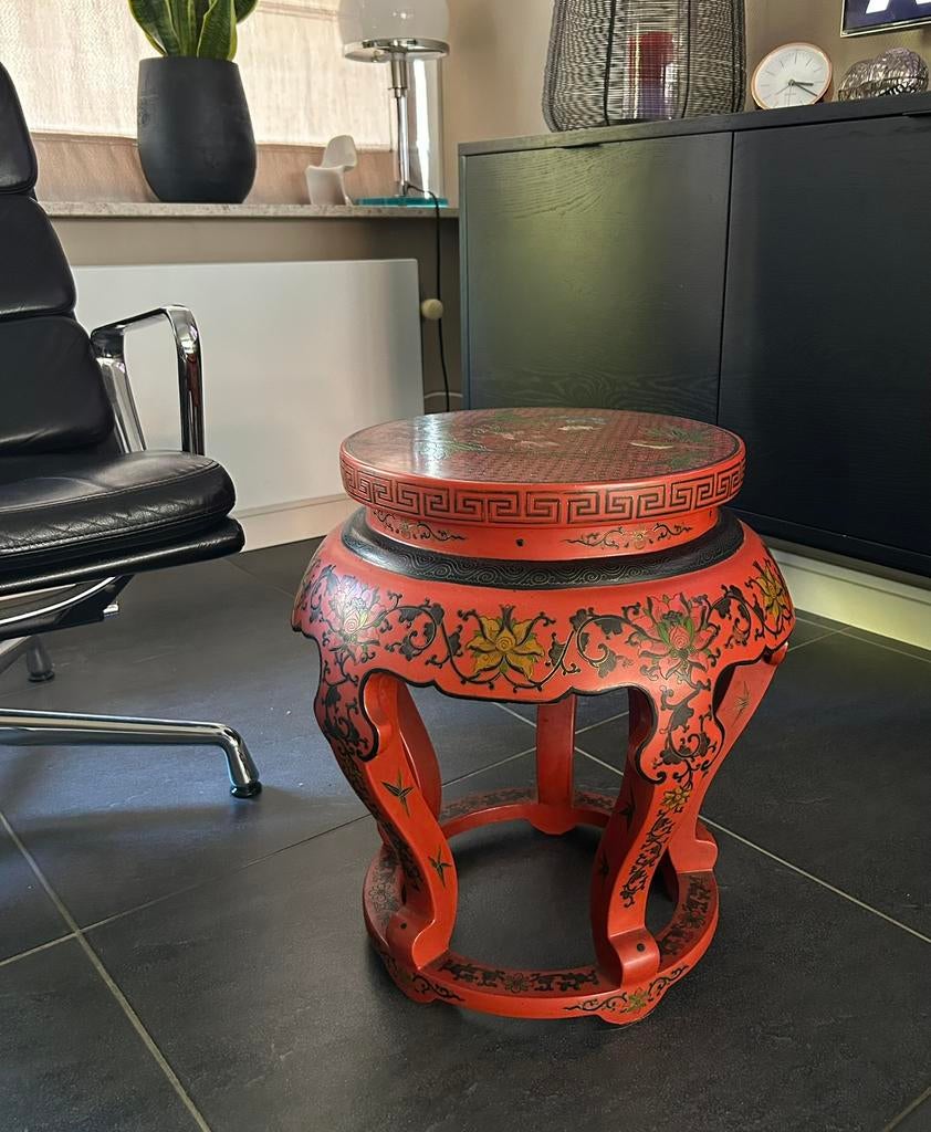 Antieke chinese kruk - chinoiserie rond 1950, Ophalen of Verzenden