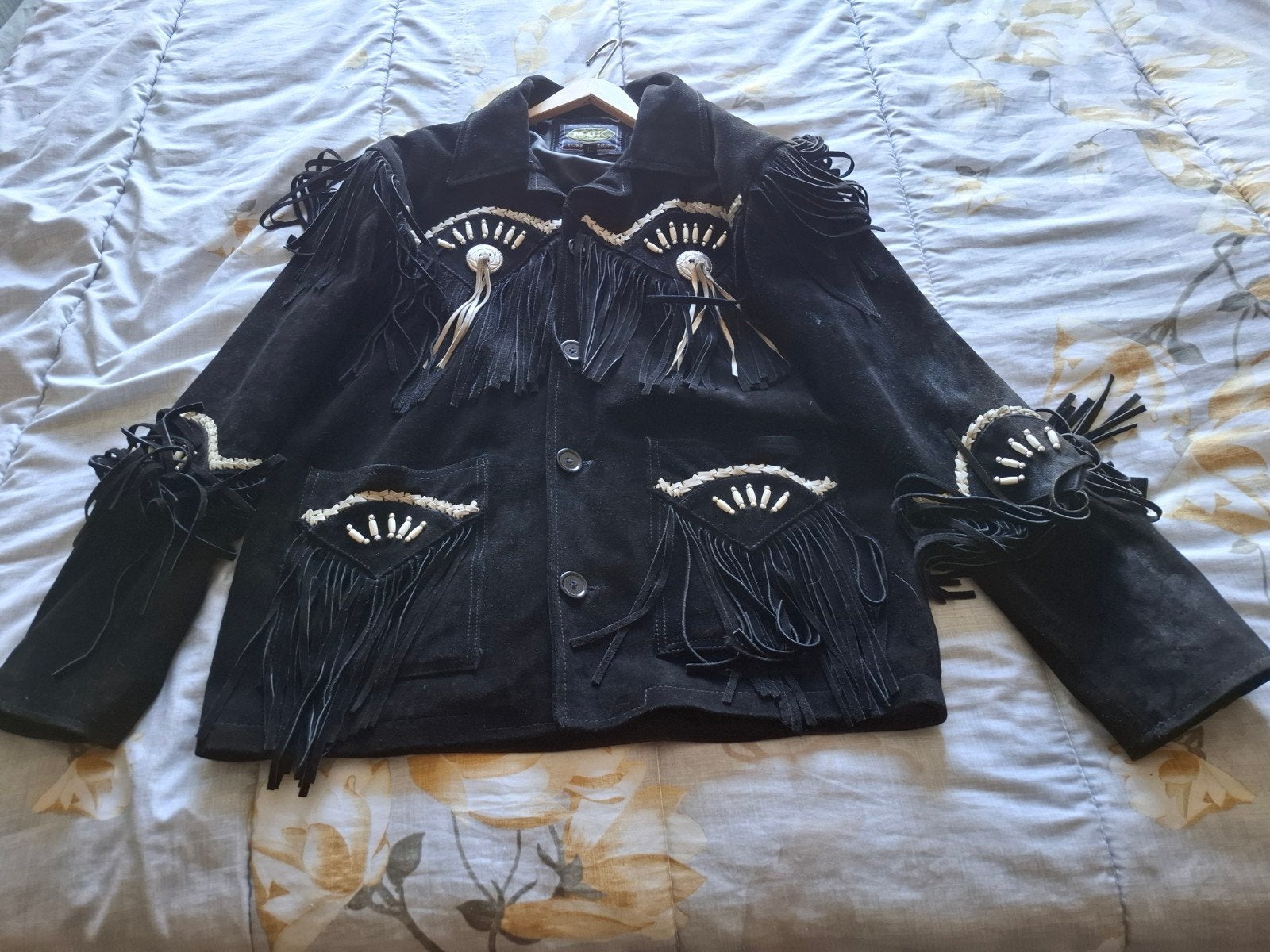 MDK Korporation Leren Jas met Franjes en Kralen - XL, Ophalen of Verzenden, Gedragen, Zwart, MDK Korporation