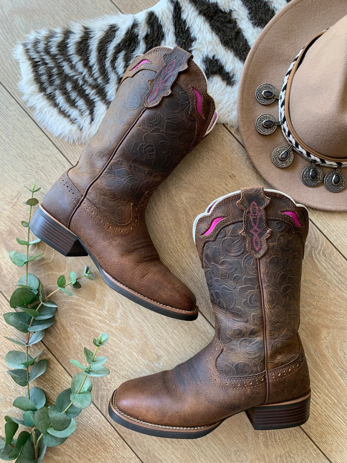 Justin Boots cowboylaarzen square toe 38 western boots, Hoge laarzen, -, Ophalen of Verzenden, Zo goed als nieuw