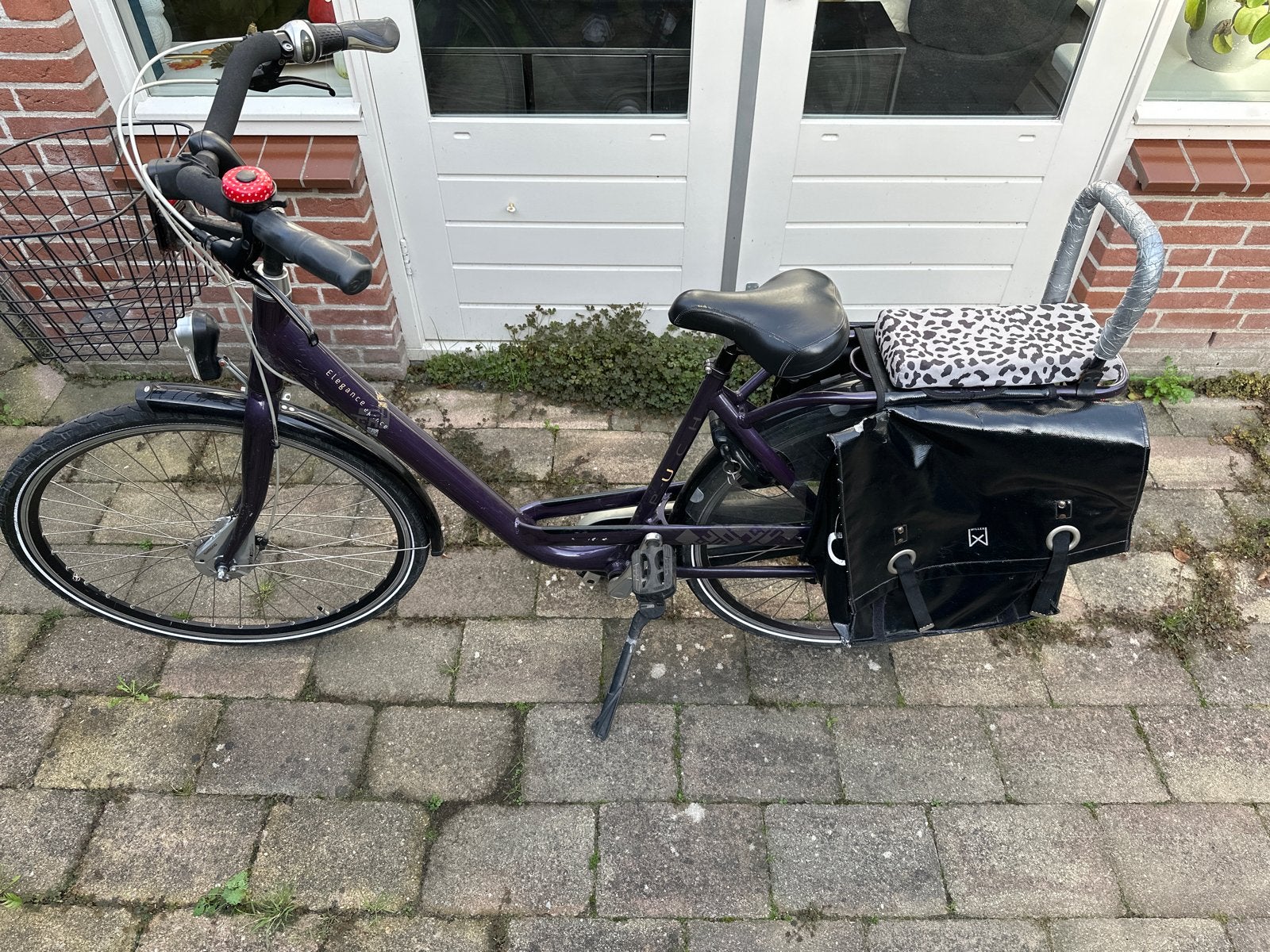 Paarse puch Elegance damesfiets met mand en tassen, Fietsen en Brommers, Overige merken, Gebruikt, 47 tot 50 cm, Versnellingen
