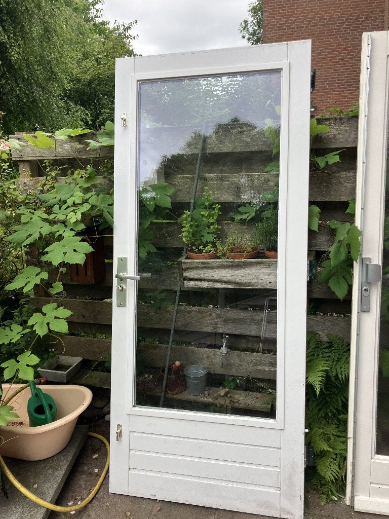 Buitendeur, wit, dubbelglas, Ophalen, Gebruikt, 80 tot 100 cm, Buitendeur