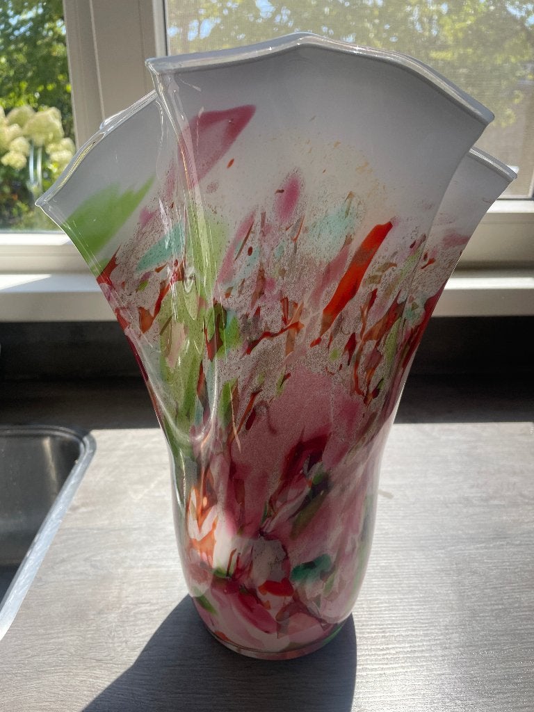 Beautiful vase Murano-style. Fidrio exclusive collection, Ophalen, 35 cm, Roze, Glas