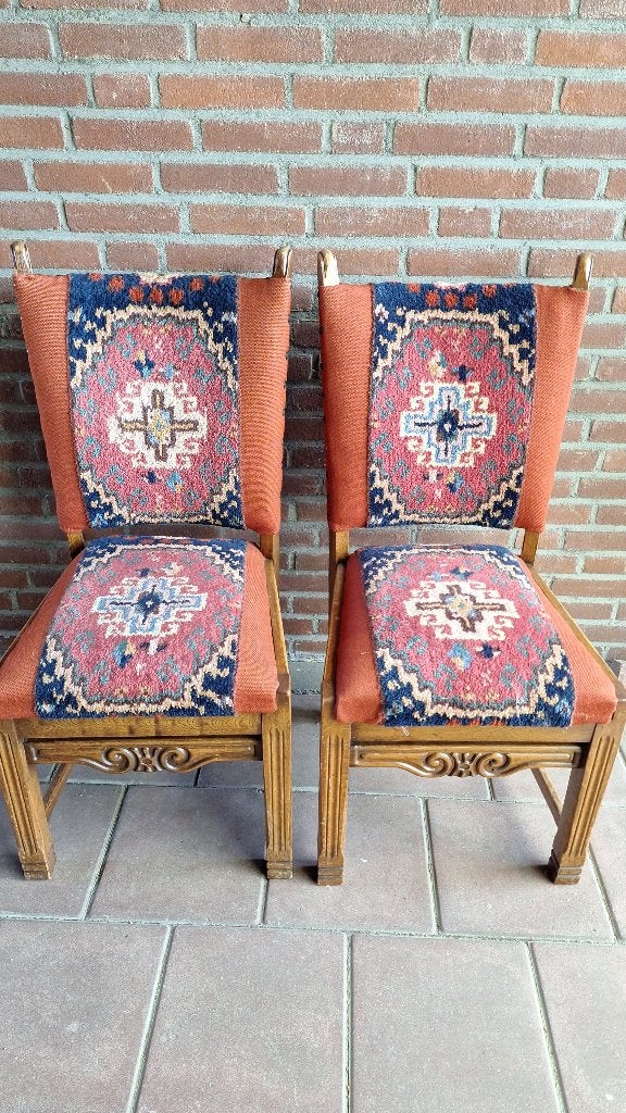 Eetkamerstoelen & Fauteuil, Huis en Inrichting, Stoelen, Ophalen, Gebruikt, Overige kleuren, Twee