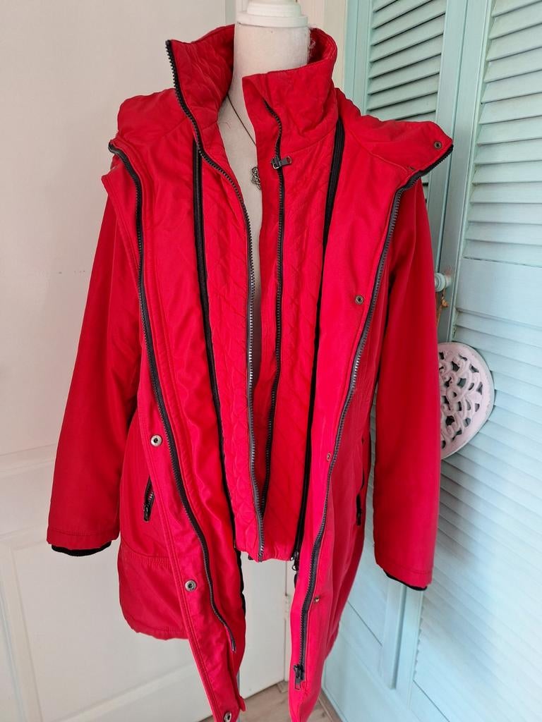 Miss Etam - Winterjas Rood XL, Kleding | Dames, Jassen | Winter, Maat 42/44 (L), Rood, Ophalen of Verzenden