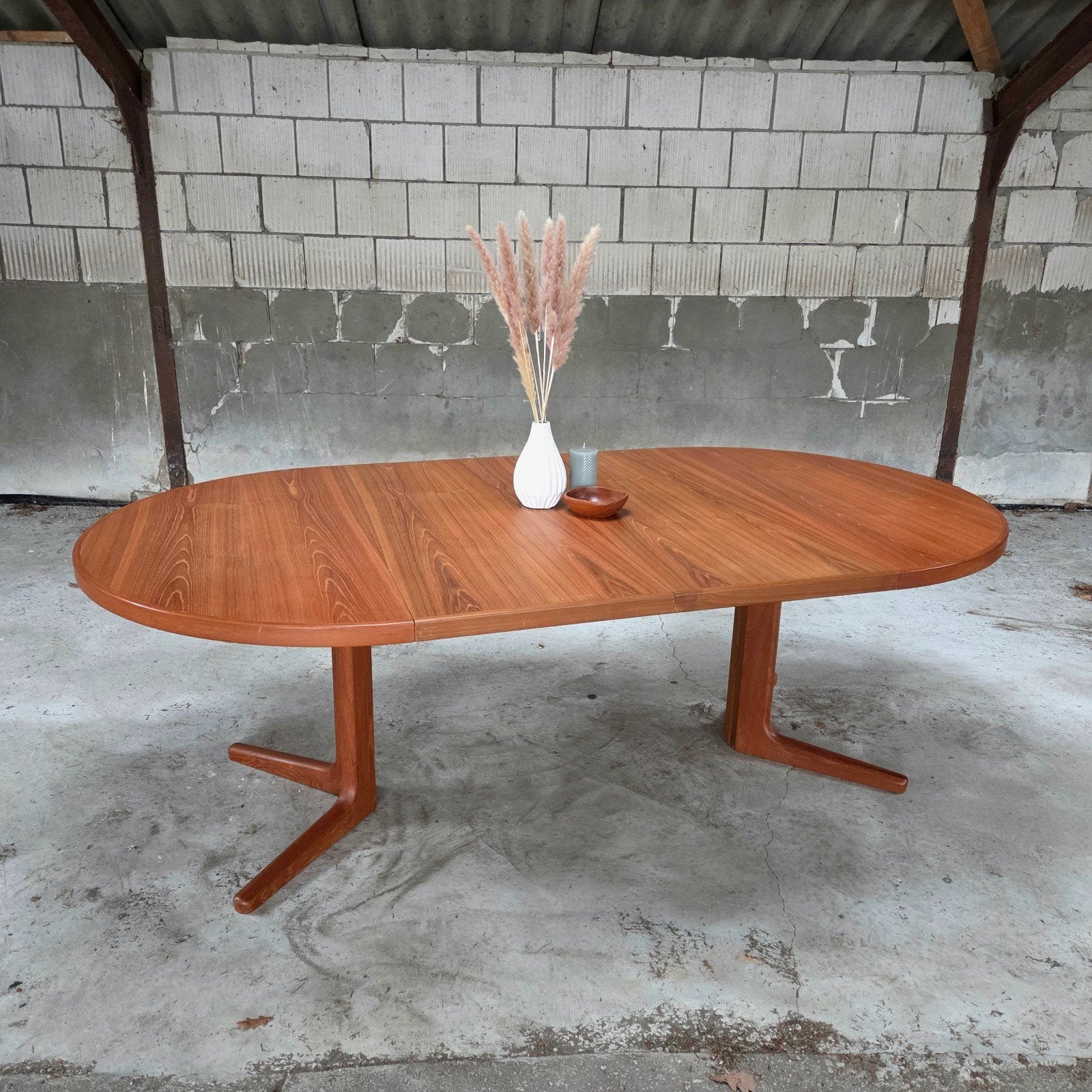 Vejle Stolefabrik, vintage Deense verlengbare tafel teak, Ophalen, Gebruikt, 100 tot 150 cm, Vijf personen of meer