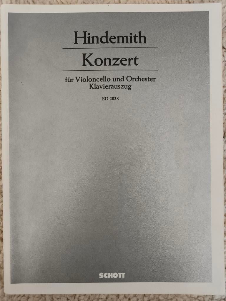 Hindemith Konzert voor Violoncello en Orkest (Klavierauszug), Muziek en Instrumenten, Bladmuziek, Ophalen of Verzenden