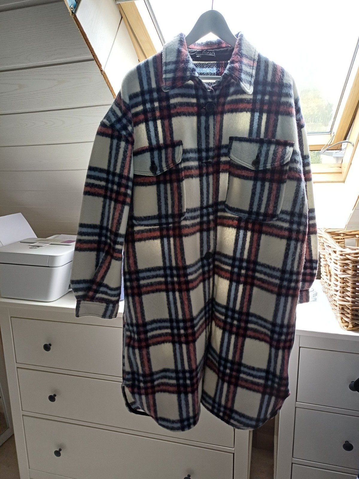 Nora's geruite shacket maat 42 (L), Blauw, Maat 42/44 (L), Ophalen of Verzenden, Zo goed als nieuw