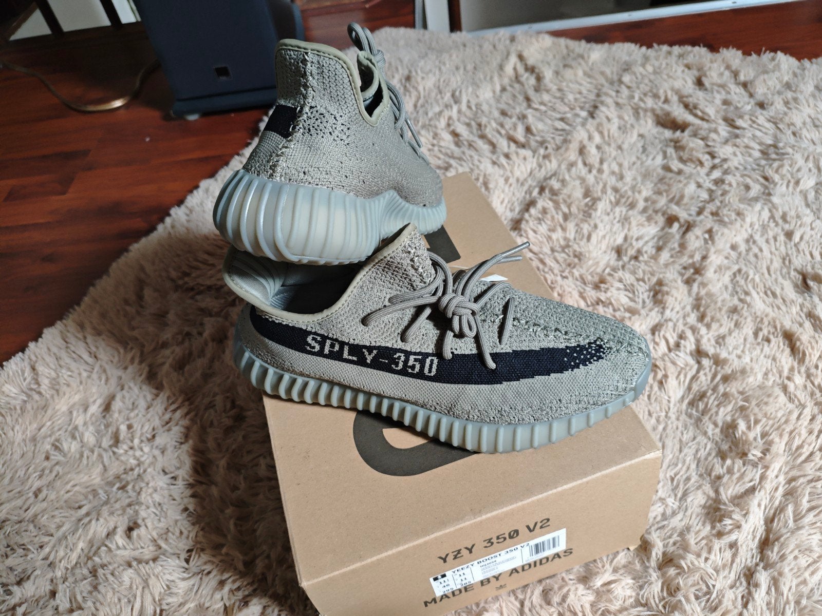 Yeezy Boost 350 V2 Maat 46 Granite Origineel, Kleding | Heren, Ophalen of Verzenden, Zo goed als nieuw, Adidas Yeezy, Sneakers of Gympen