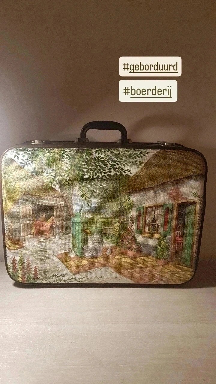 Vintage retro thema upcycle klm koffer logeertasse, Ophalen of Verzenden, Zo goed als nieuw, Klm, Jongetje of Meisje