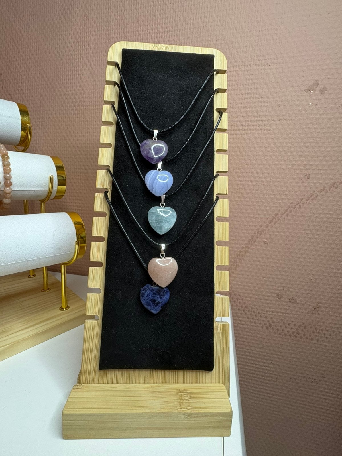 Bestsellers Edelstenen kettingen, Sieraden, Tassen en Uiterlijk, Kettingen, Ophalen of Verzenden, Zo goed als nieuw, Paars, Steen of Mineraal