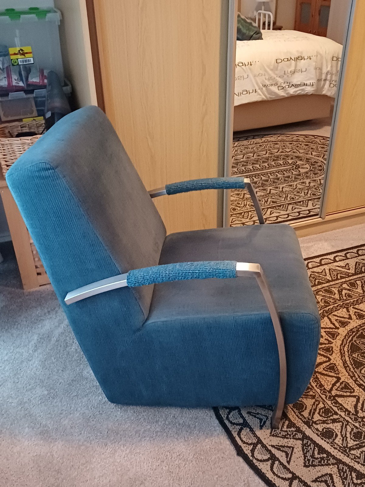 luxe fauteuil, Ophalen, Zo goed als nieuw, Blauw, Eén