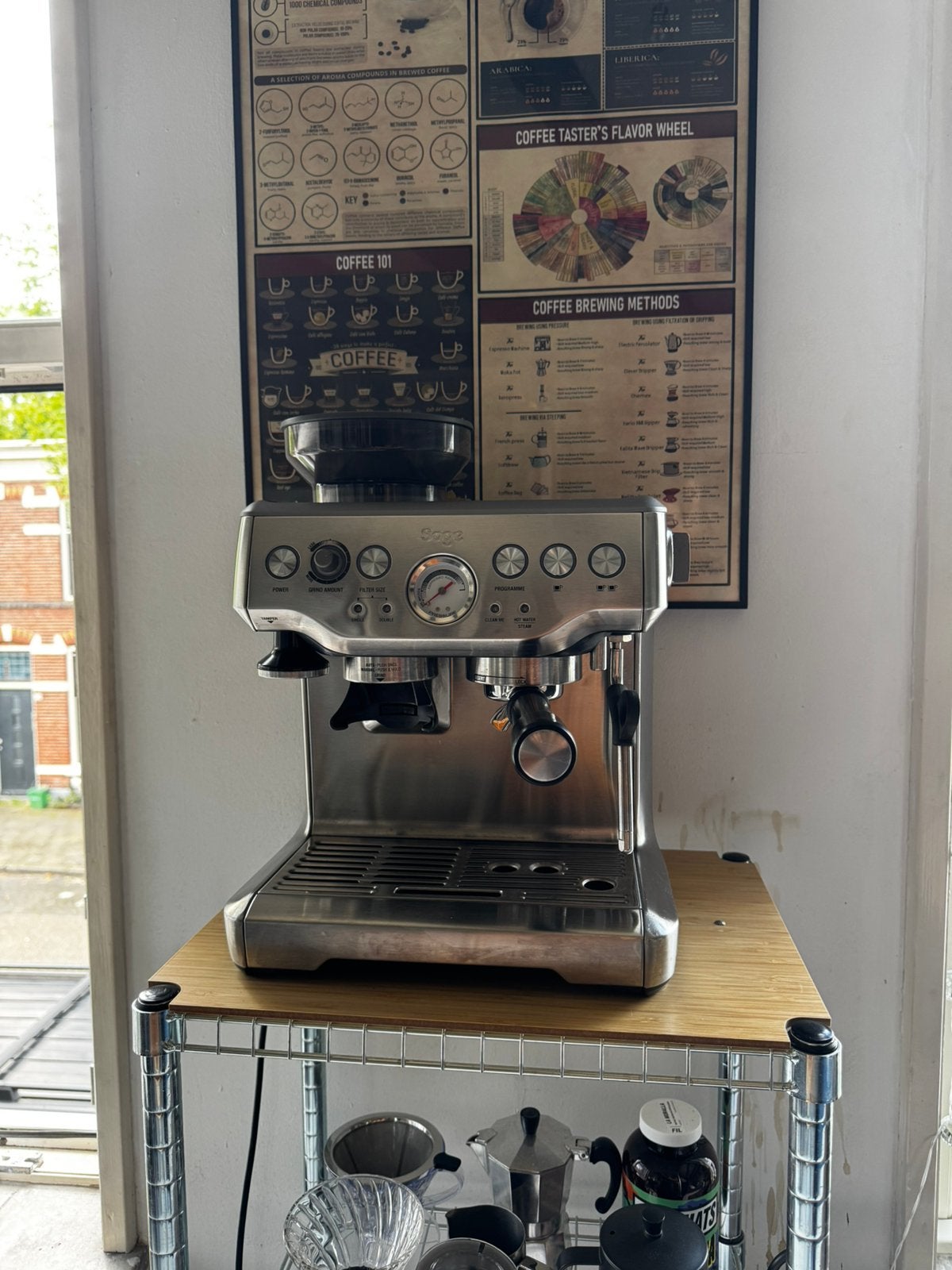 Sage barista express, Ophalen, Espresso apparaat, Koffiebonen, Zo goed als nieuw