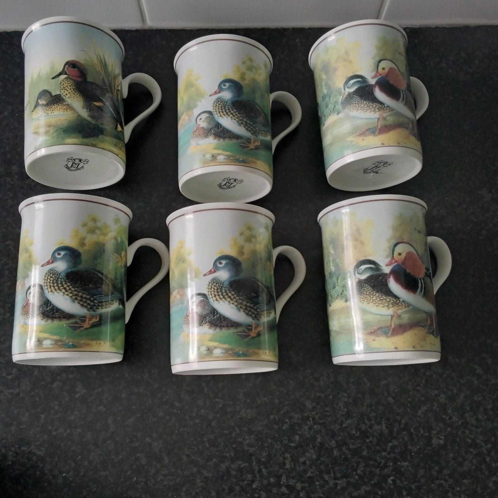 6 prachtige mokken met o a mandarijn eenden, Huis en Inrichting, Keuken | Servies, Ophalen of Verzenden, Overige stijlen, Kop(pen) en/of Schotel(s)