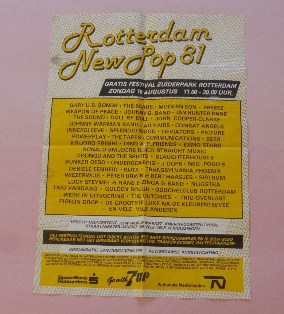 Posterr Rotterdam New Pop 1981, Ophalen of Verzenden, A1 t/m A3, Muziek, Rechthoekig Staand