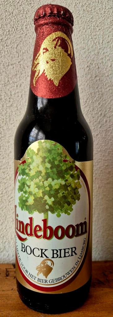 Volle fles LINDEBOOM Bock bier uit 1992 Limburg. Verzamelen, Verzamelen, Ophalen of Verzenden, Zo goed als nieuw, Flesje(s), Overige merken