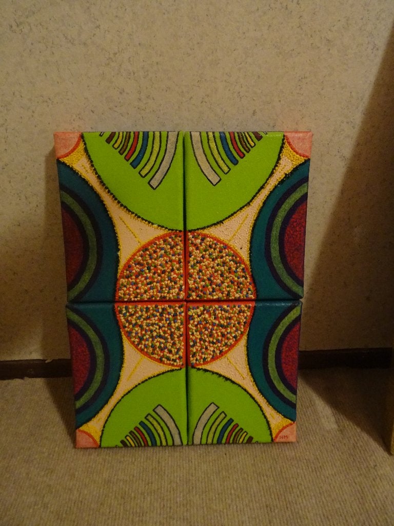 Schilderij "De vier panelen", Ophalen, Zo goed als nieuw