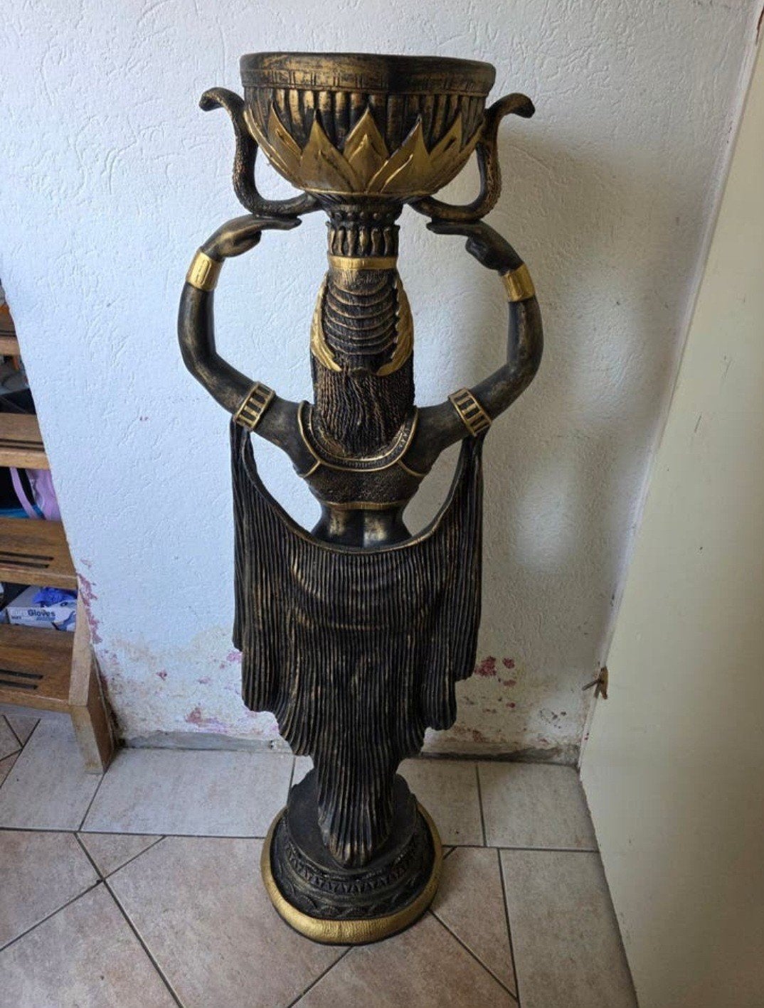 Groot Egyptisch Beeldenpaar Man en Vrouw - 130cm, Ophalen, Zo goed als nieuw