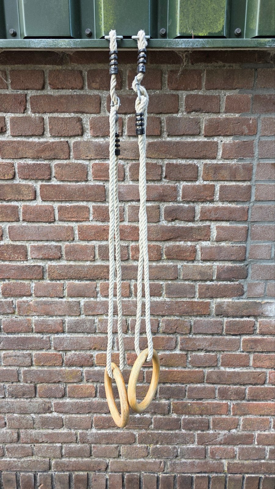 Houten turnringen, Ophalen, Gebruikt, Materiaal
