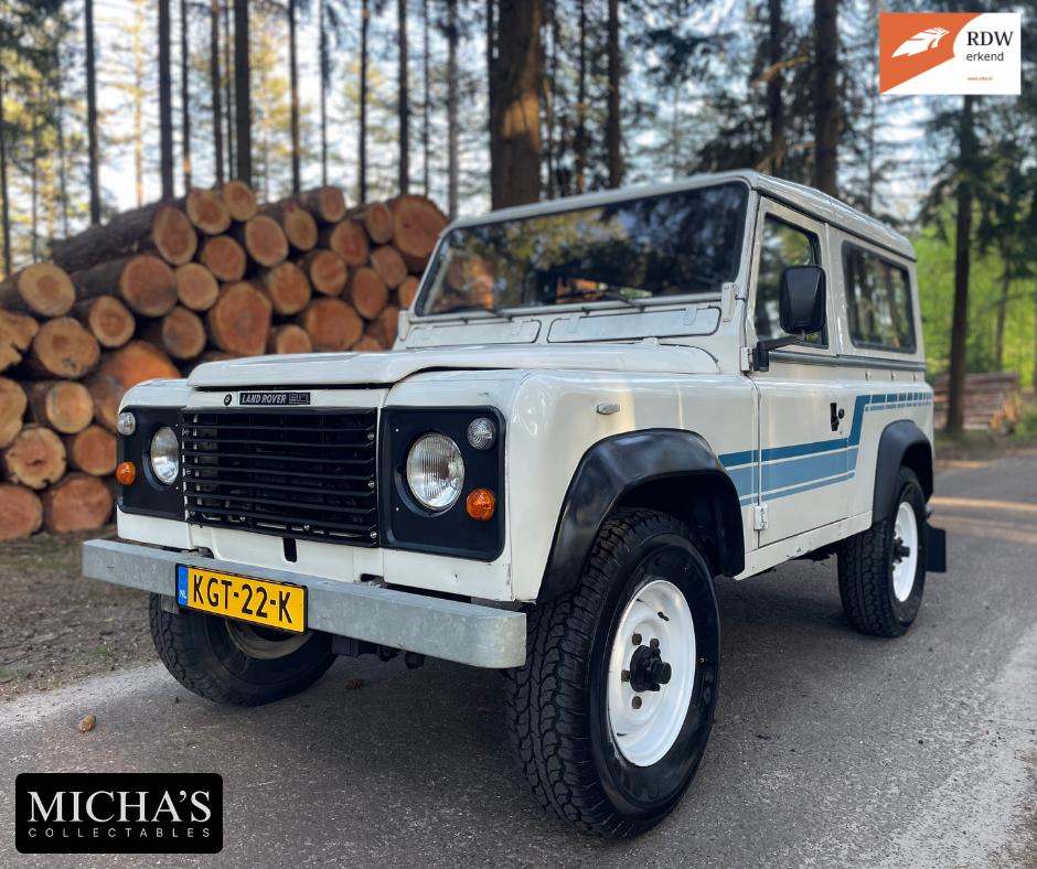 Land Rover Defender belastingvrij! 1985 LHD, Auto's, Land Rover, 2500 cc, Zwart, 4 cilinders, Wit