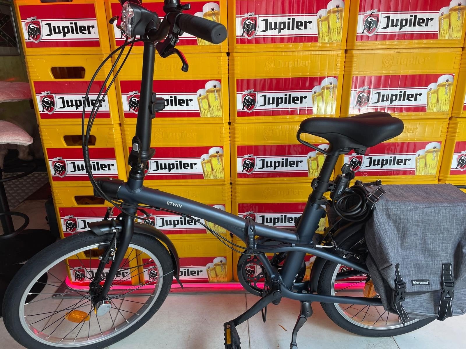 B-twin vouwfiets, ideaal voor woon-werkverkeer, 20 inch of meer, Gebruikt, Velgrem, Versnellingen